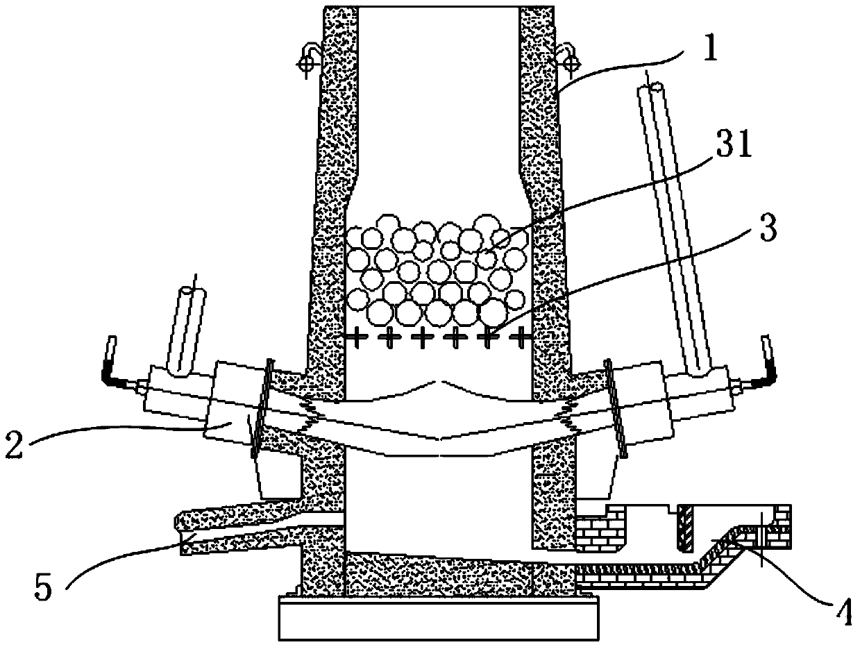 Gas-fired shaft furnace and method for melting reduced metal materials