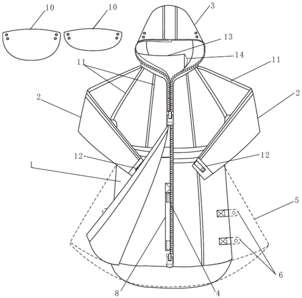 Multifunctional temperature-adjusting portable raincoat