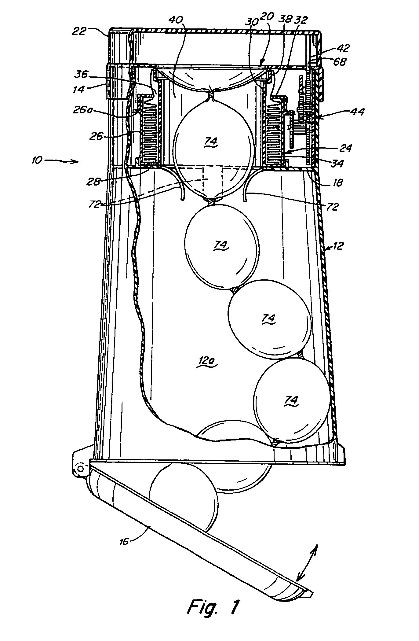 Waste disposal device including a rotatable geared rim to operate a cartridge