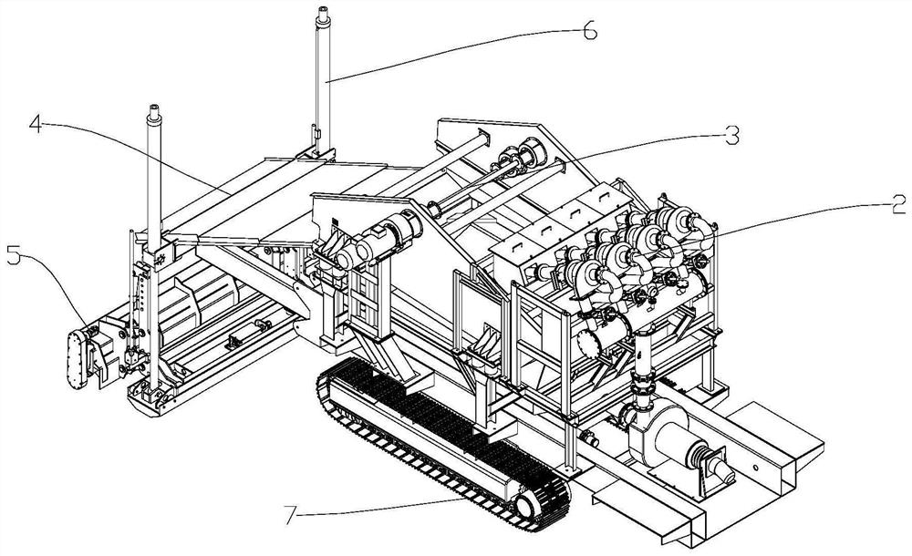 Integrated tailing damming machine