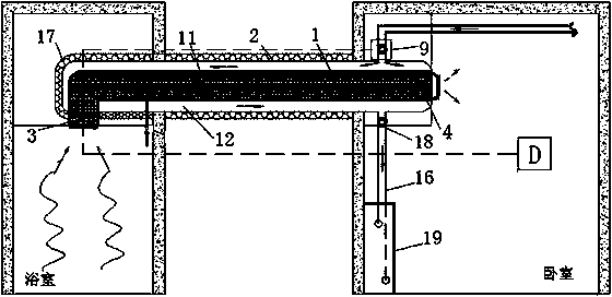 Heating-pipe-assisted bathing steam humidifying device