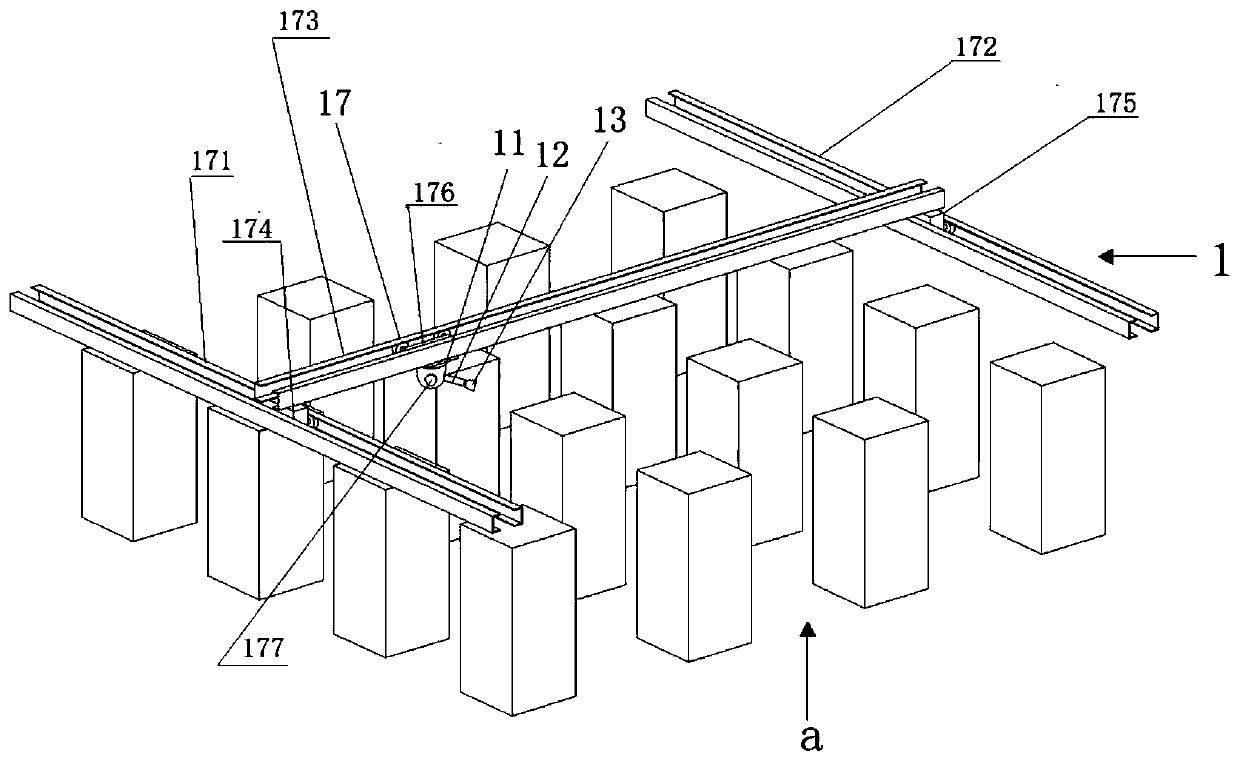 Five-axis motion automatic-aiming fire extinguishing agent protection system and work method thereof