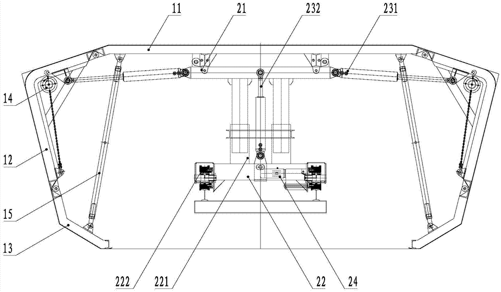 Segmented self-traveling type cast-in-place beam hydraulic inner mould and mould erecting and demoulding method thereof