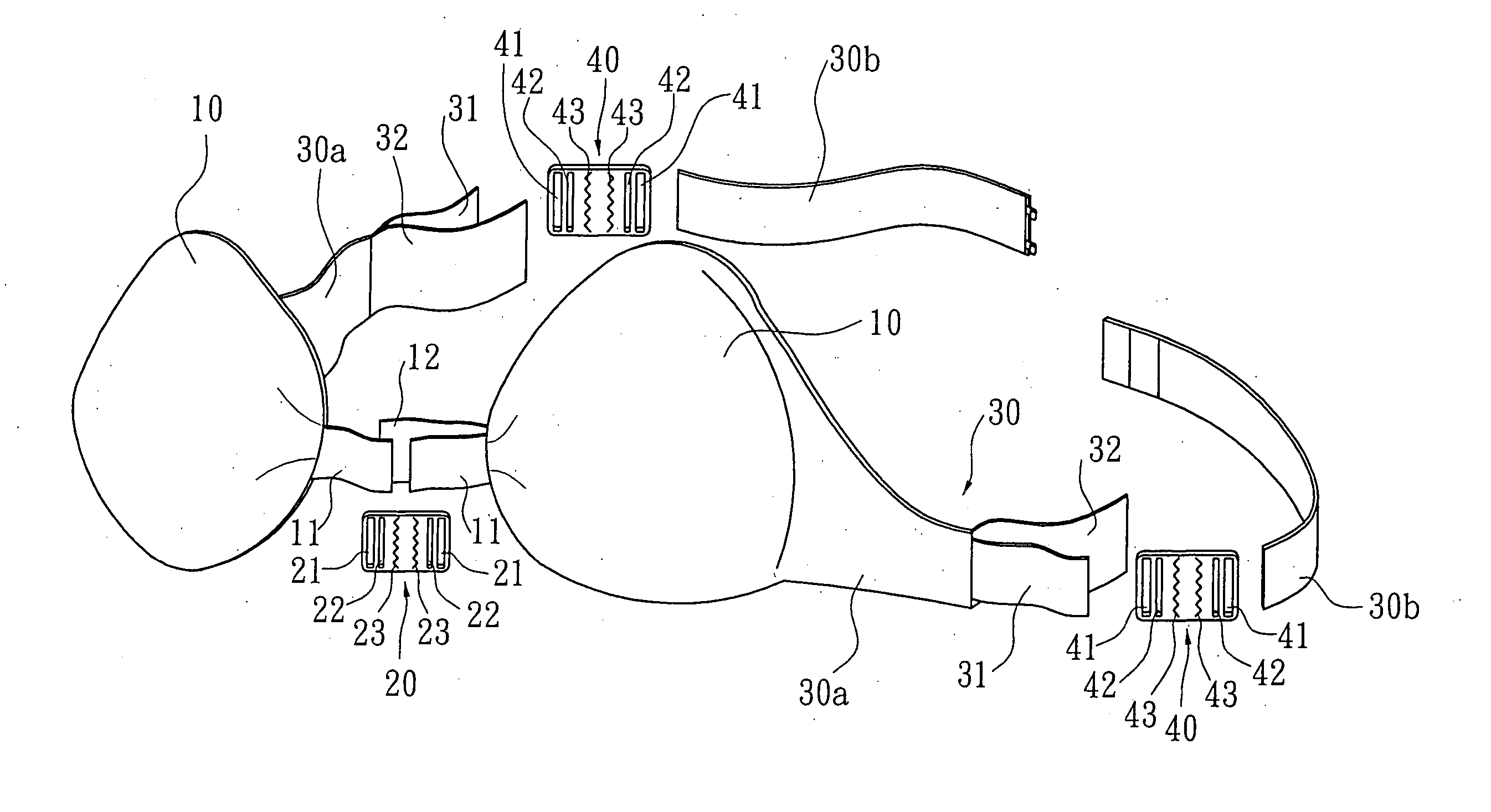 Overall adjustable brassieres