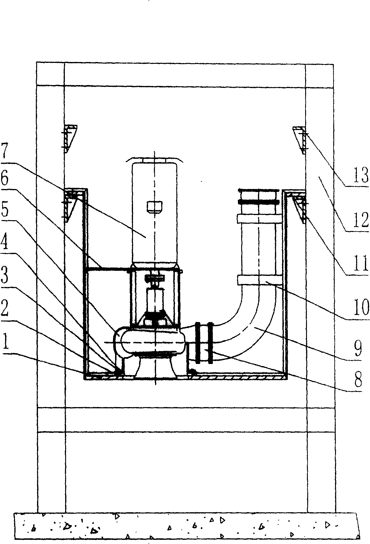 Installation method of vertical bittern transfer pump