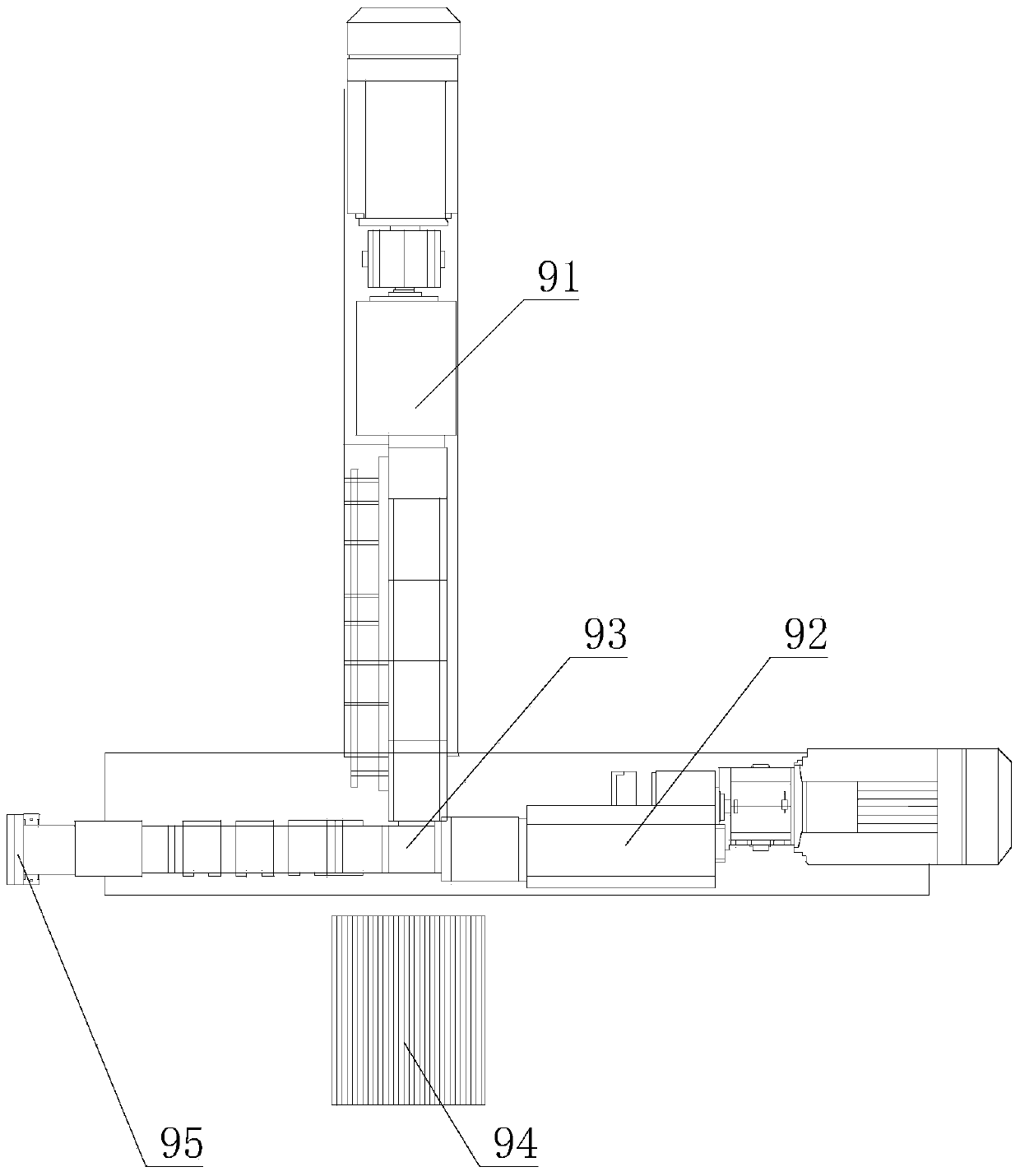 Direct on-line molding apparatus for long fiber-reinforced thermal plastics