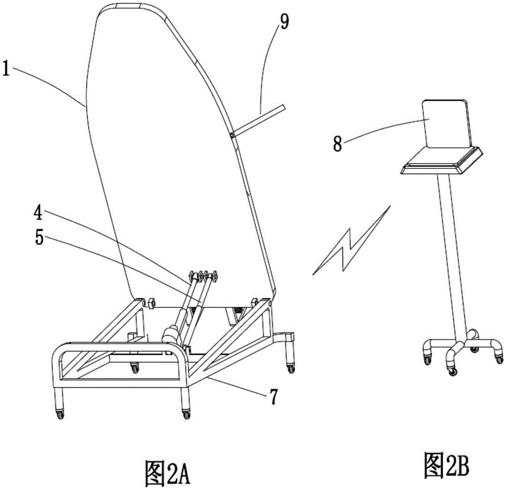 Standing bed provided with handrails and used for standing balance training