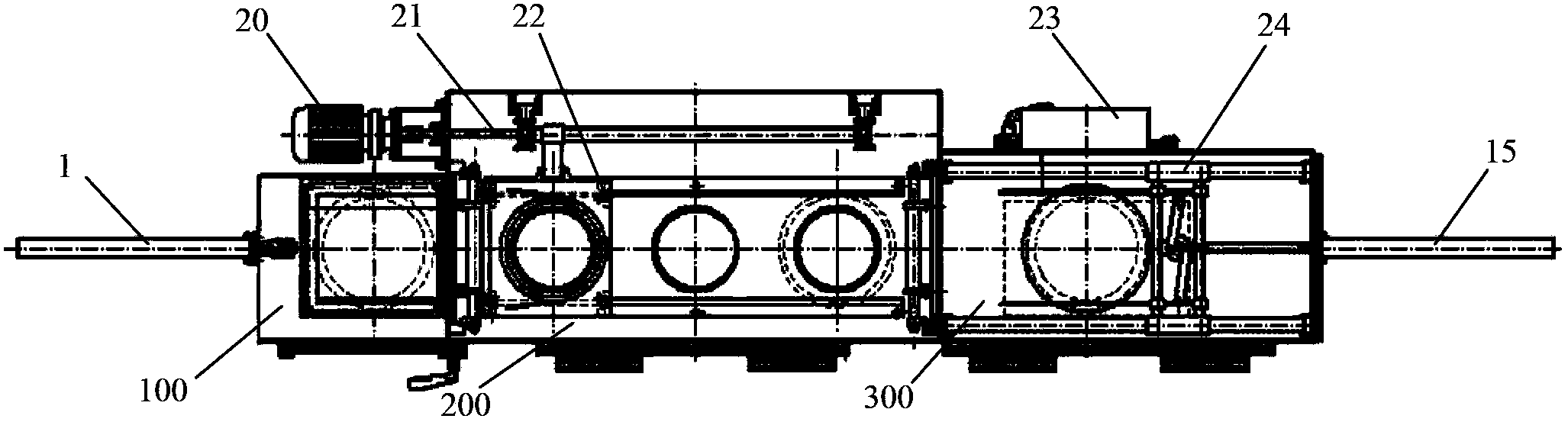 Ash discharging device for alpha waste incineration ash