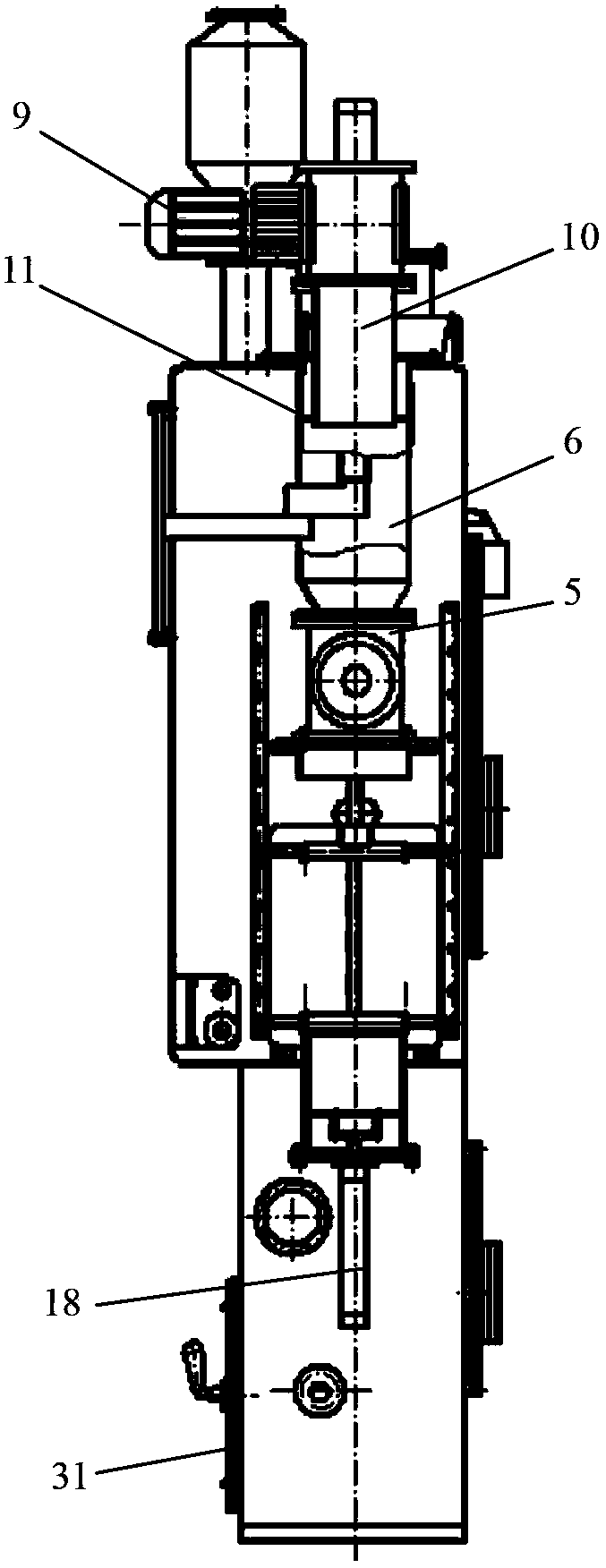 Ash discharging device for alpha waste incineration ash