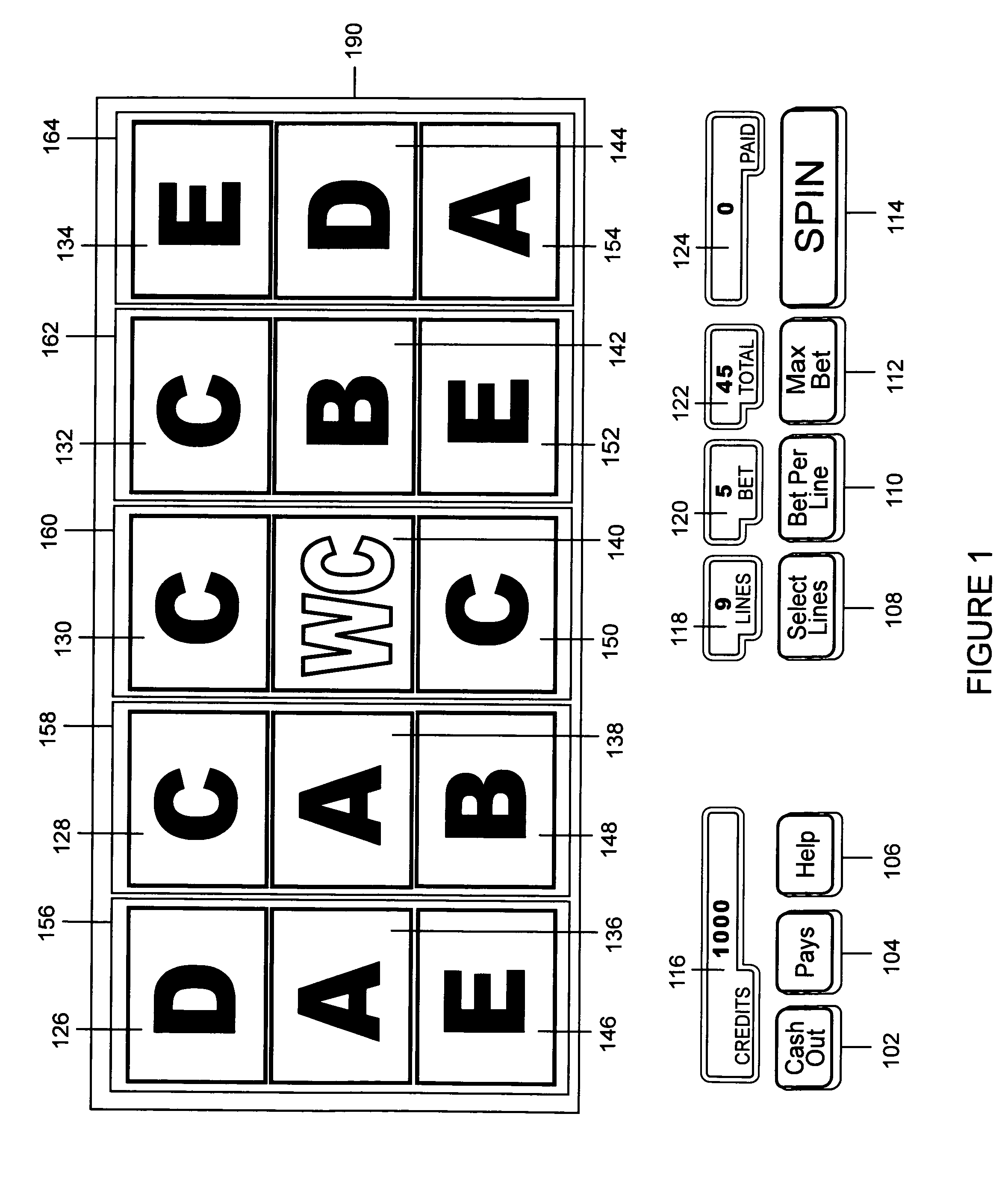 Method of playing a slot machine game with using wildcard symbols with randomly displayed multiplier values