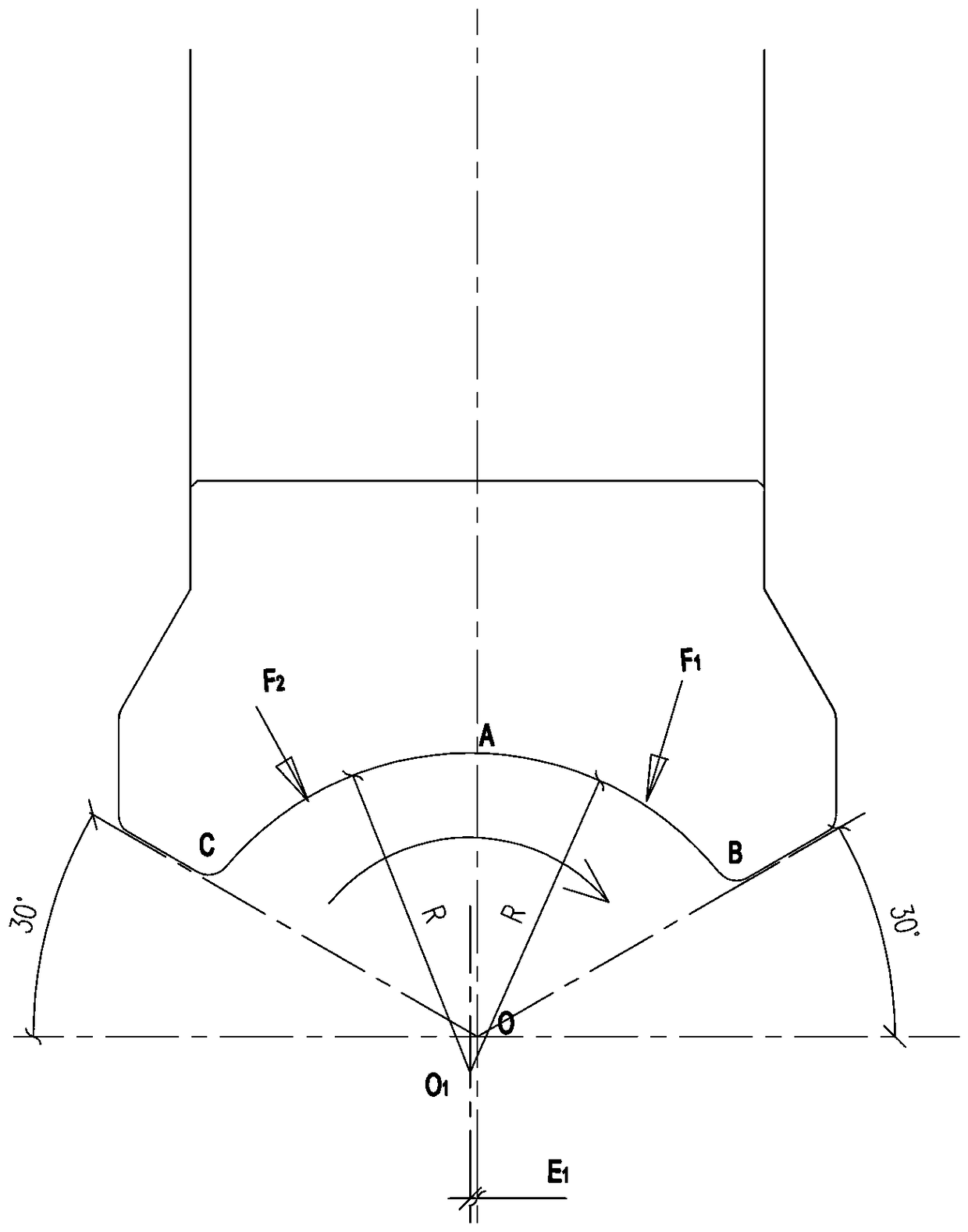 Asymmetric roller for sizing and reducing machine