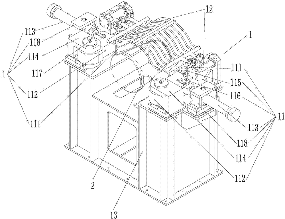 Top clamping spraying cooling device