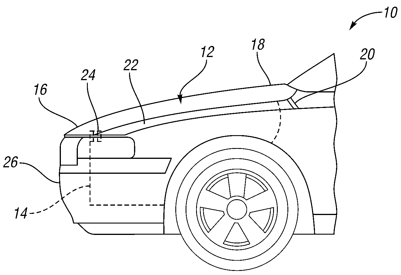 Collision safety system for use with a motor vehicle