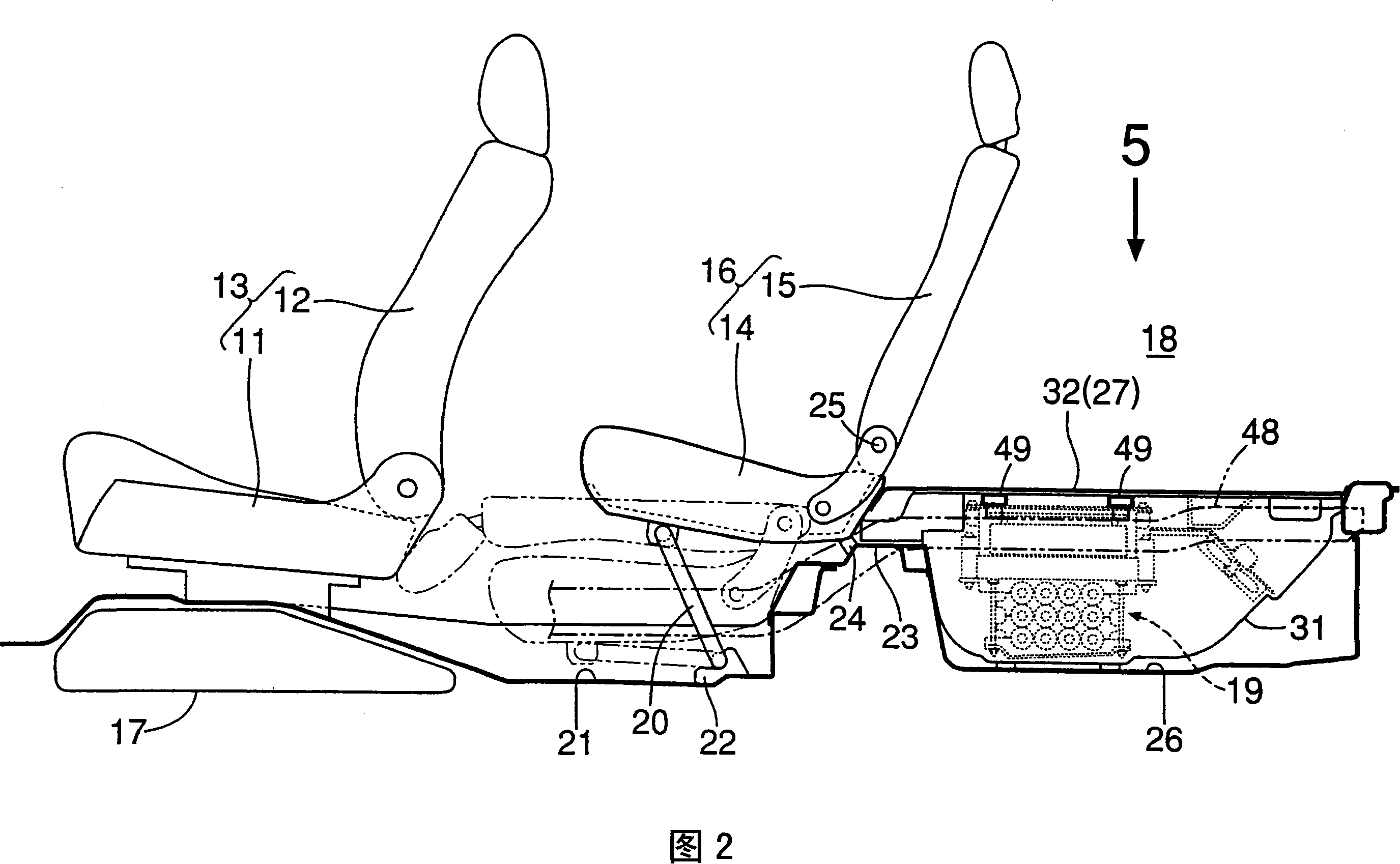 Electrical device cooling structure in vehicle