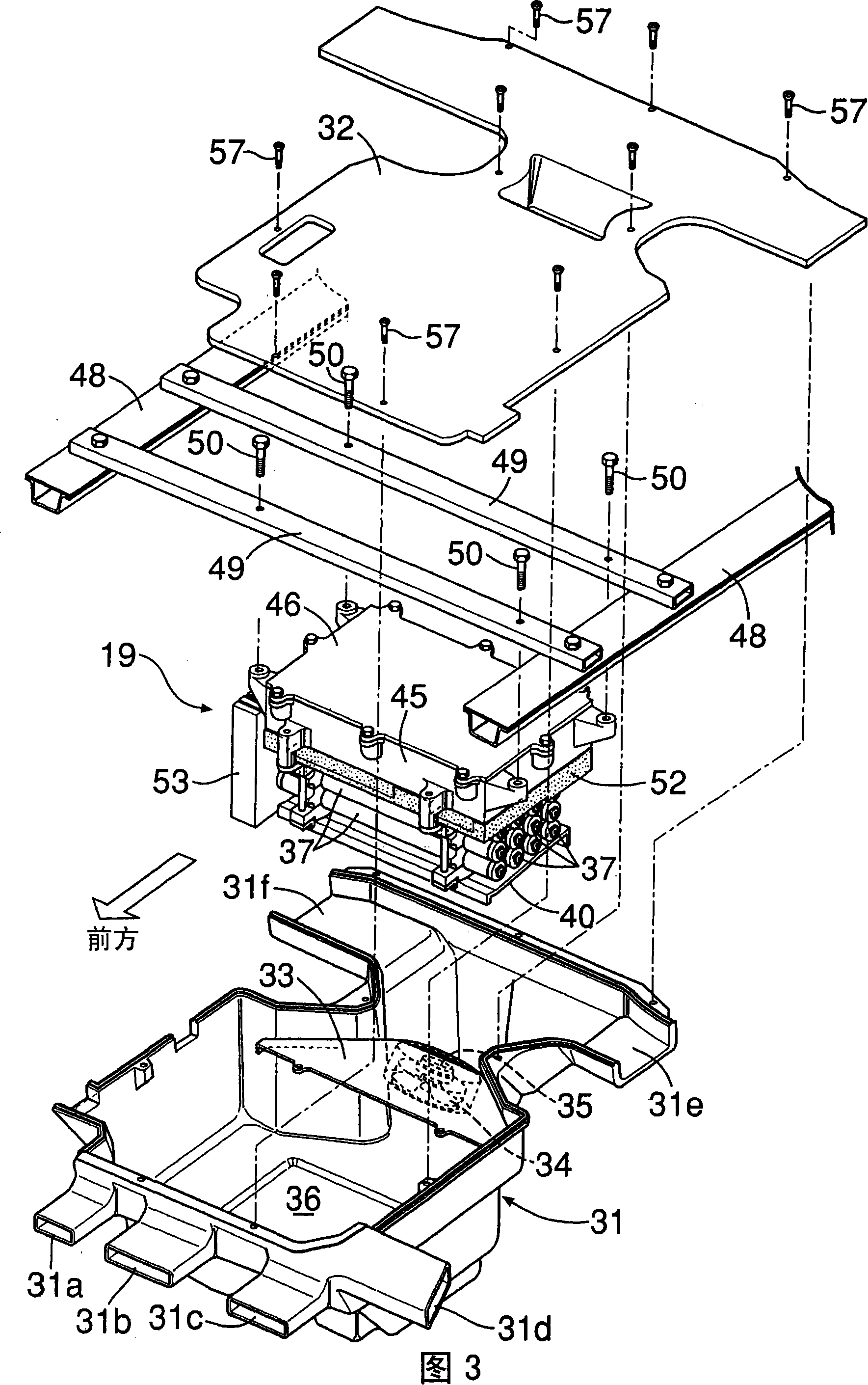 Electrical device cooling structure in vehicle