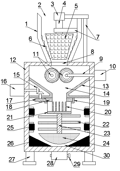 Lithium battery negative electrode smashing and demagnetizing device convenient to clean