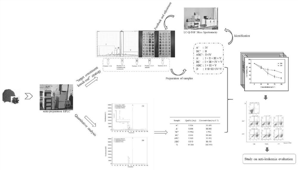 Target component knockout-based traditional Chinese medicine efficacy component identification method and application