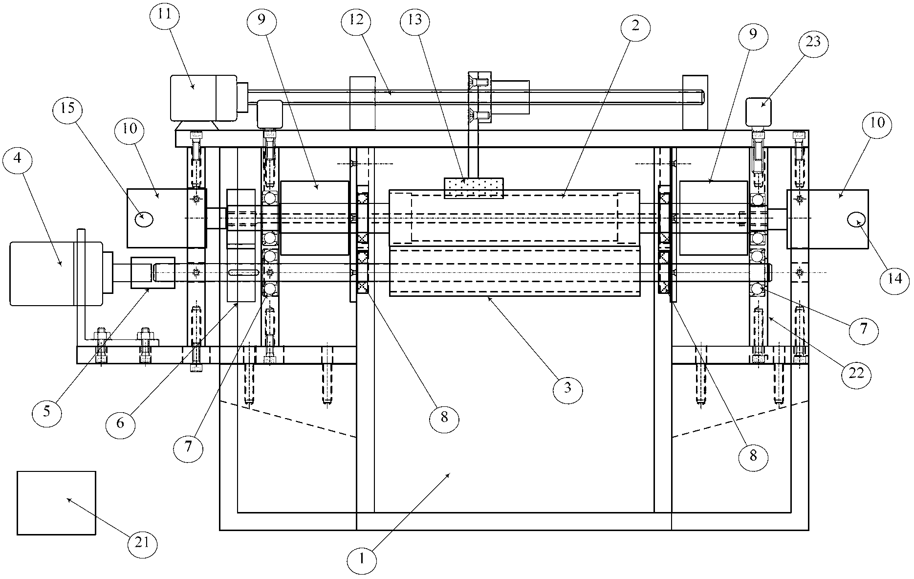 Experiment device for simulating damage failure of conducting roller by work conditions