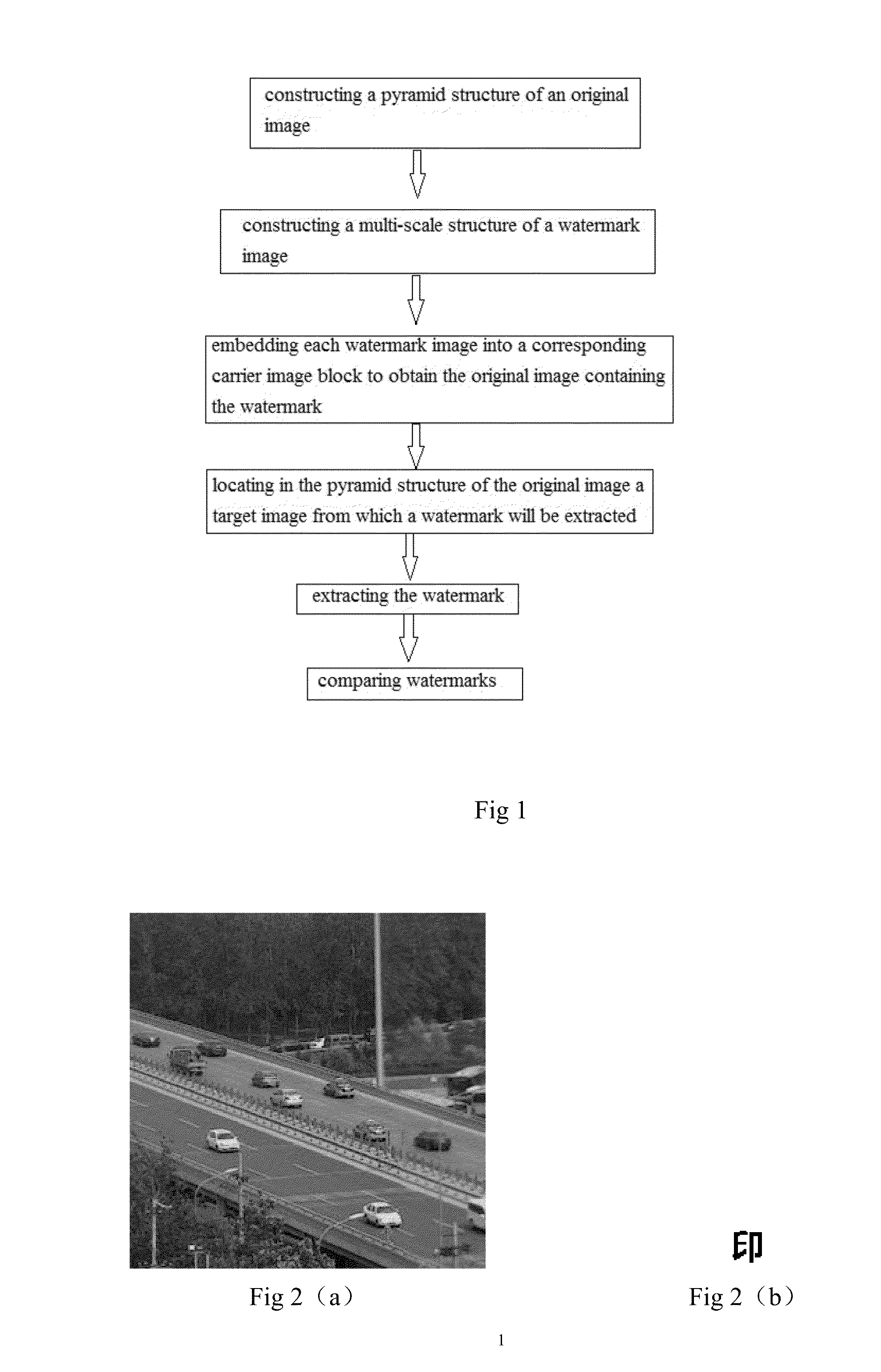 Method for embedding and extracting multi-scale space based watermark