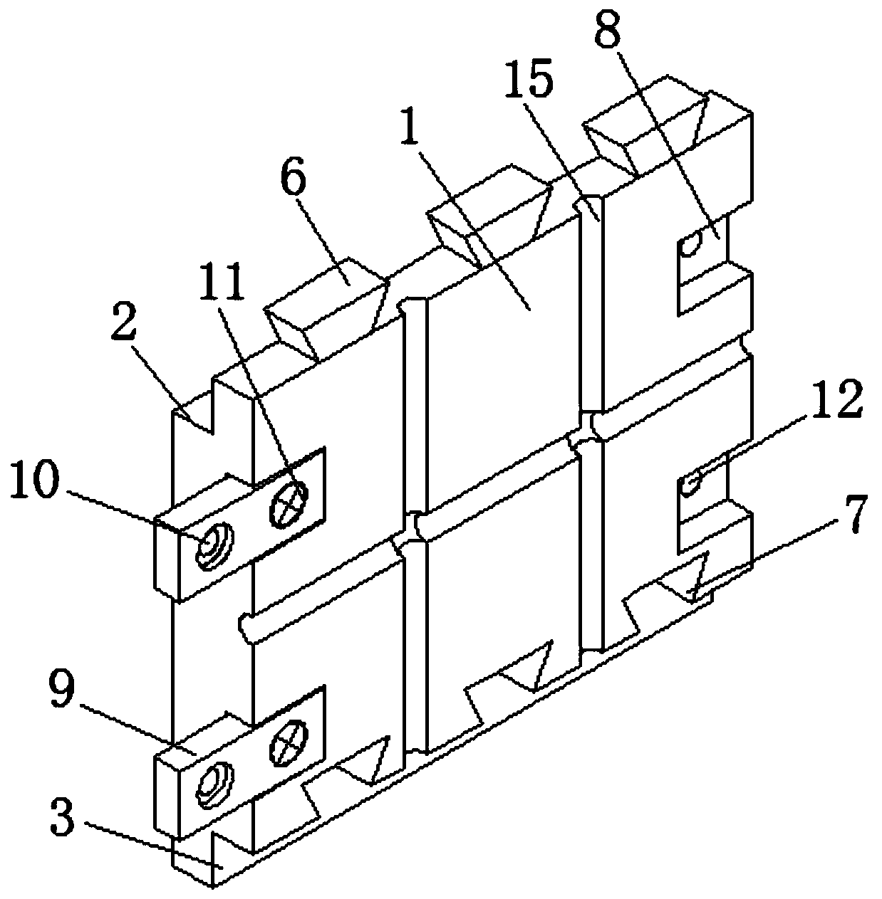 Metal face composite curtain wall plate assembly for building engineering