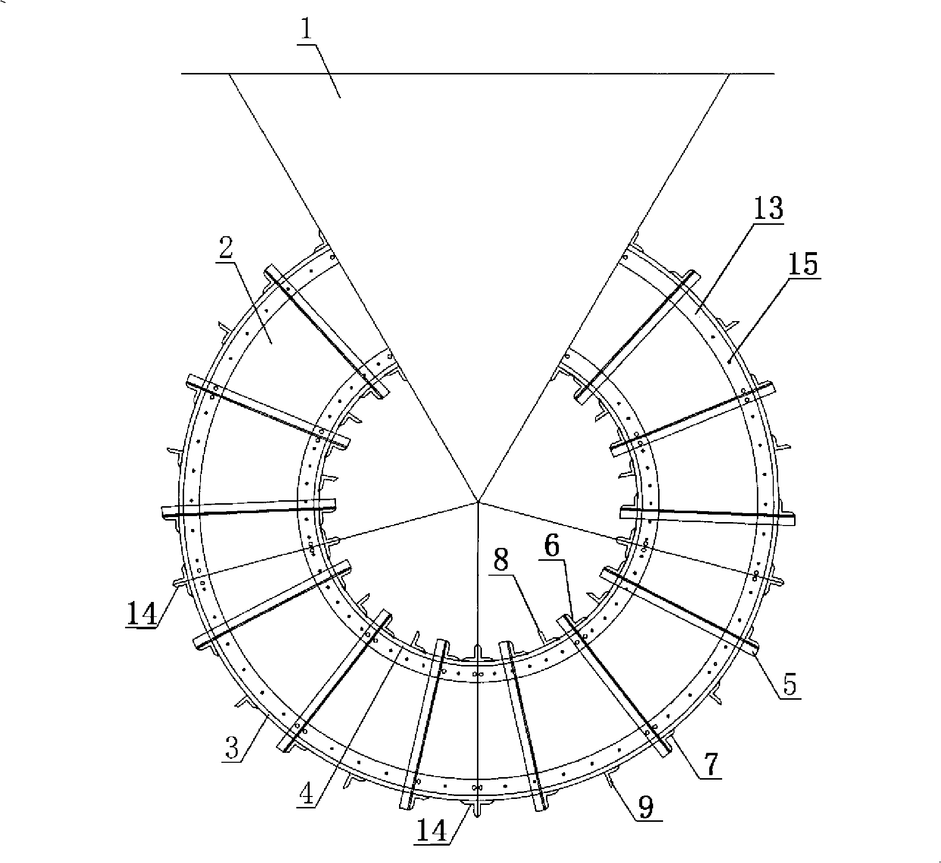 Reinforced concrete winding stairs die type formwork and its construction method