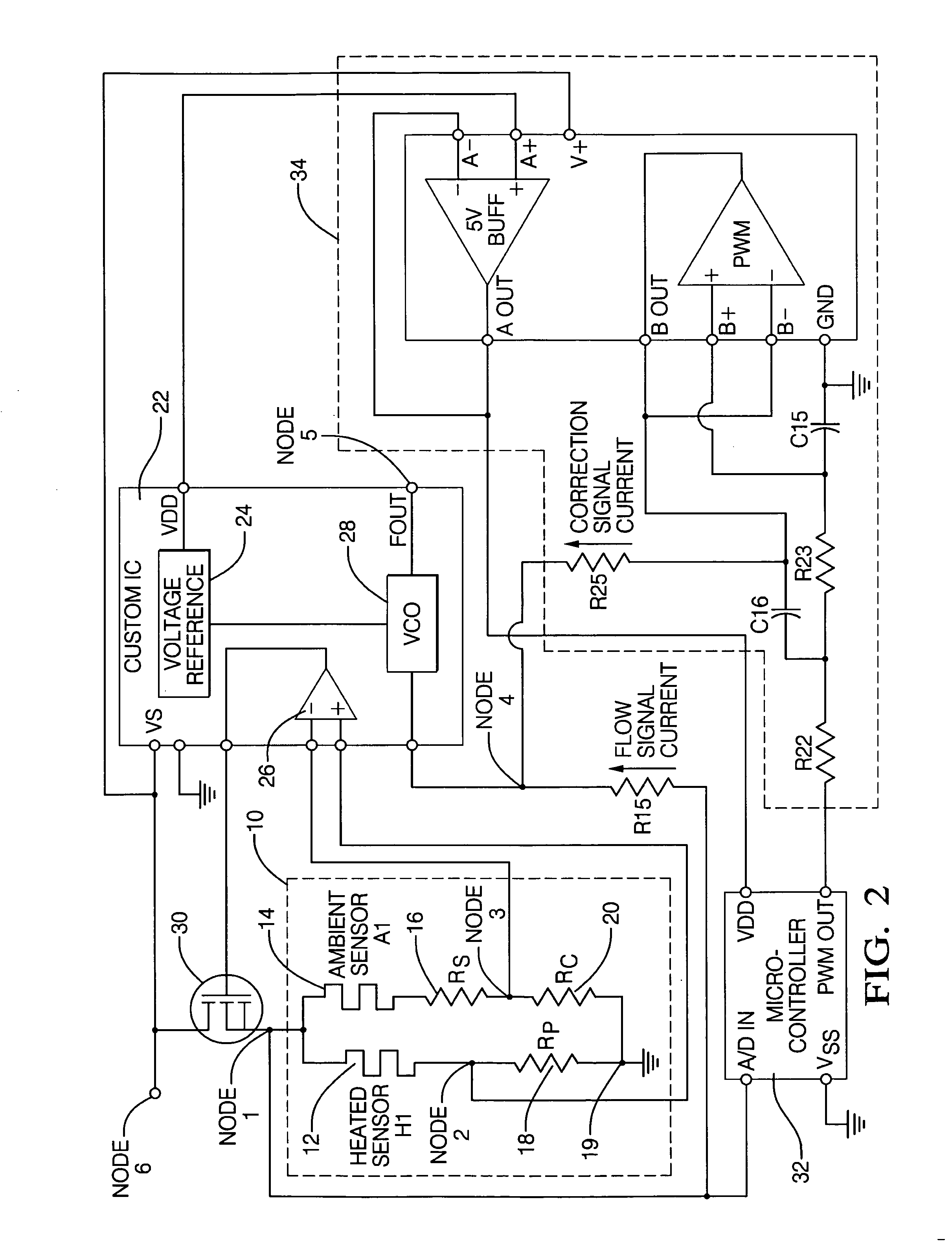 Mass air flow metering device and method