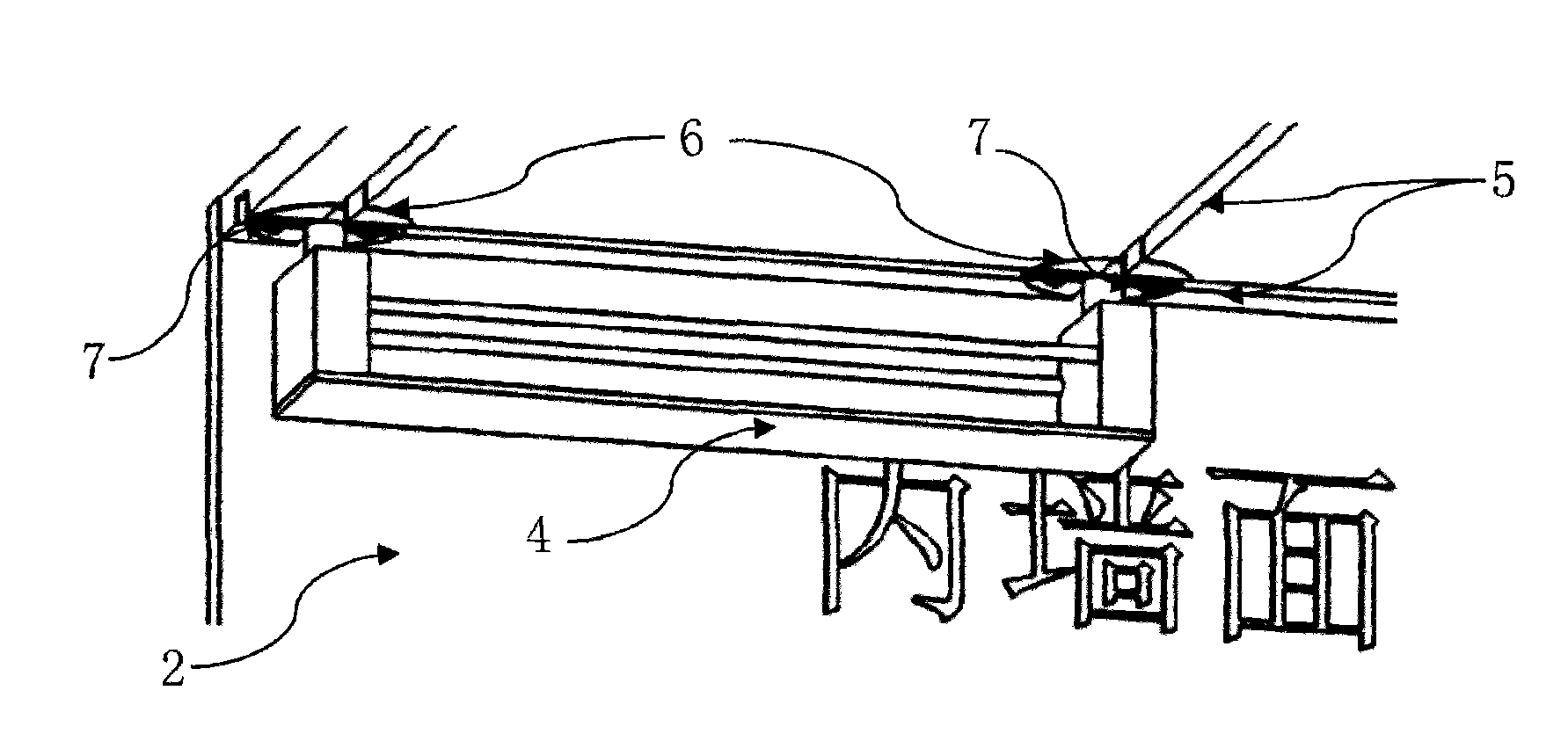 Cleaning, repairing and transporting equipment capable of walking on roofs in rail transfer mode