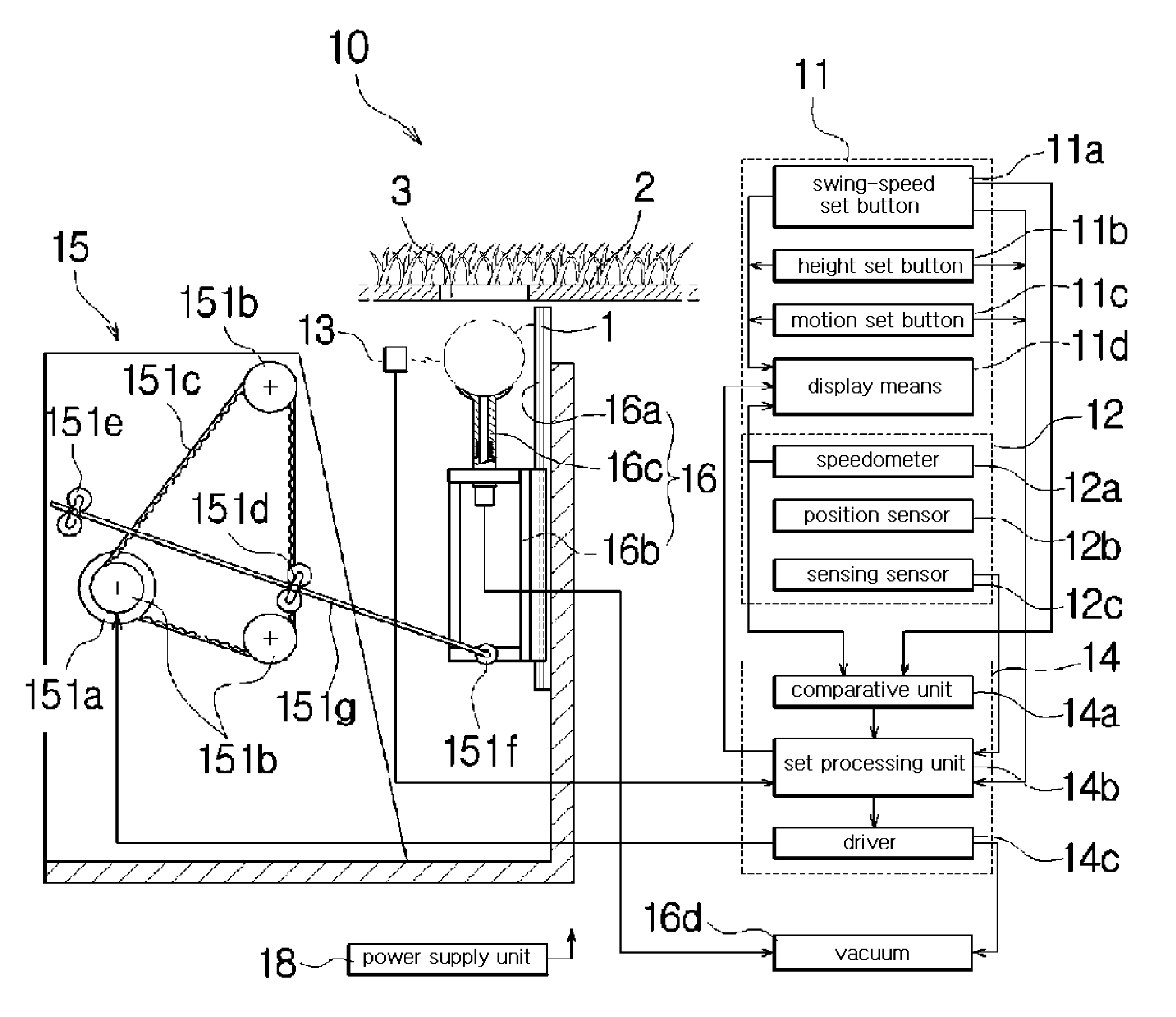 Apparatus for correcting a head-up phenomenon during a golf swing