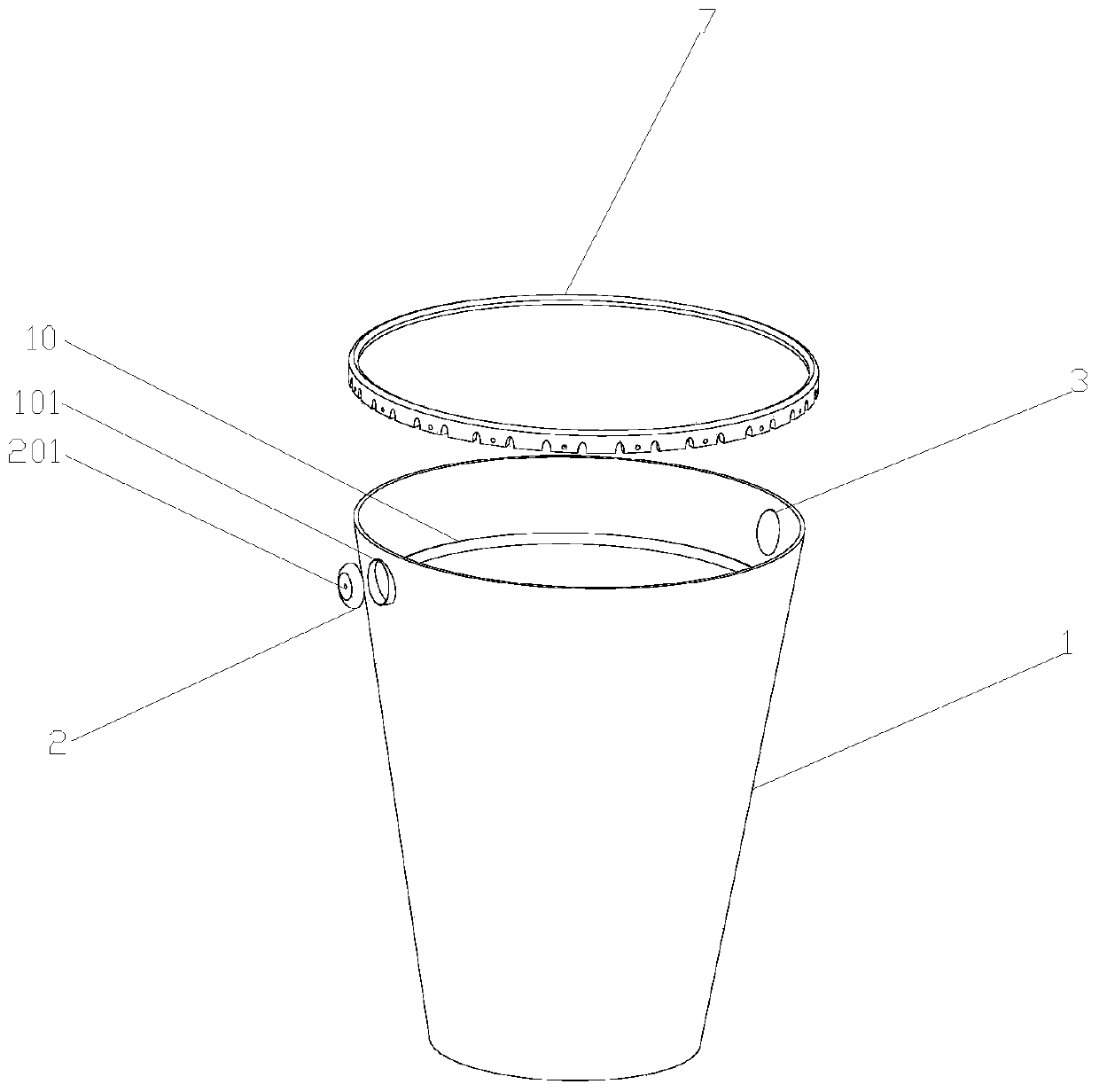 Liner barrel of an antistatic chemical raw material barrel