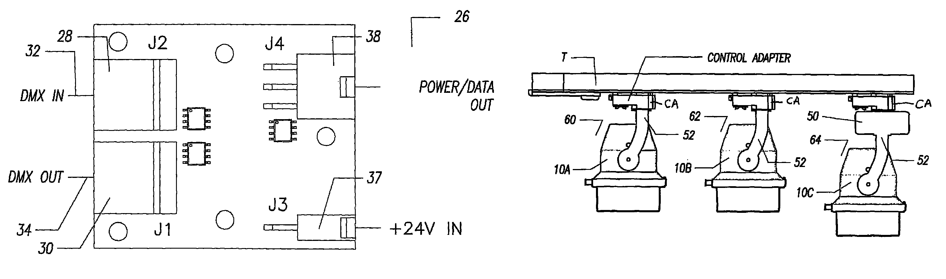 Power and data track lighting system