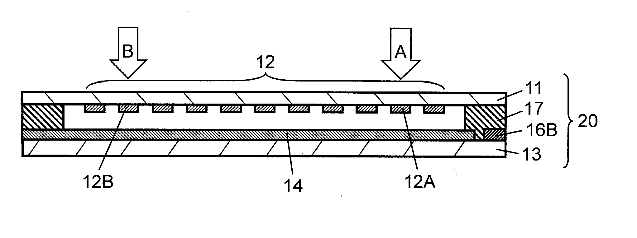 Touch panel and method of detecting press operation position thereon