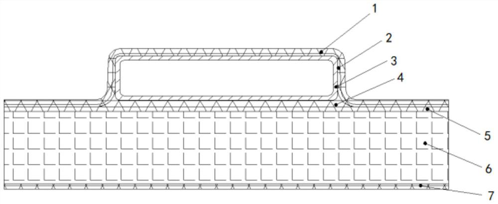 Carbon fiber product embedded pipe body forming structure and forming method