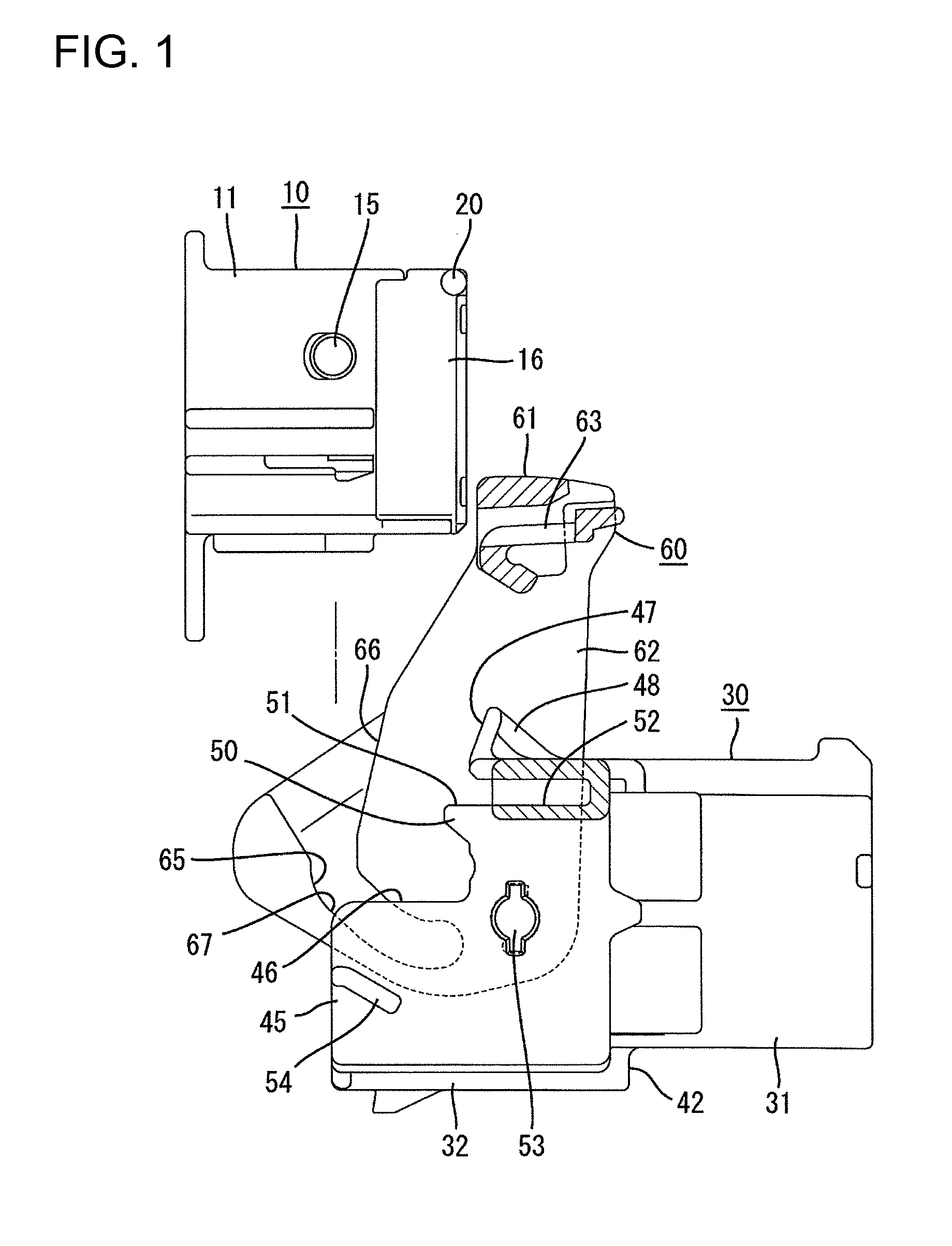 Space efficient lever connector