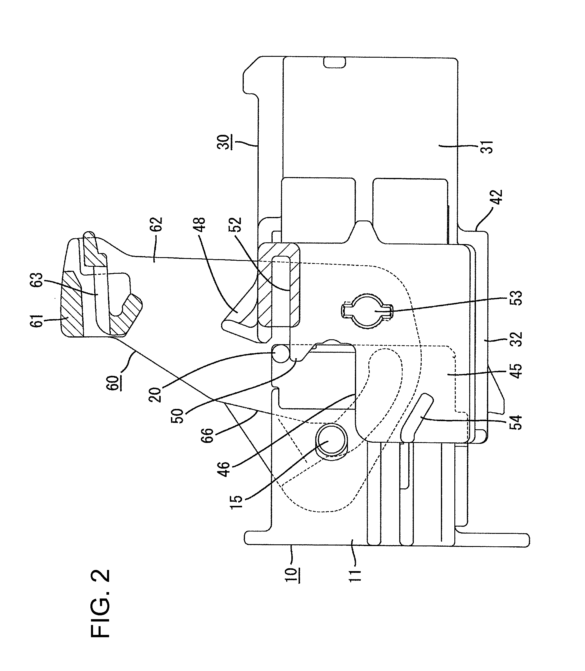 Space efficient lever connector