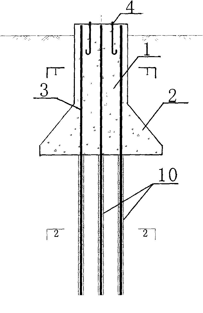 Construction method for digging composite environmental protection base of anchorage bar adding rock