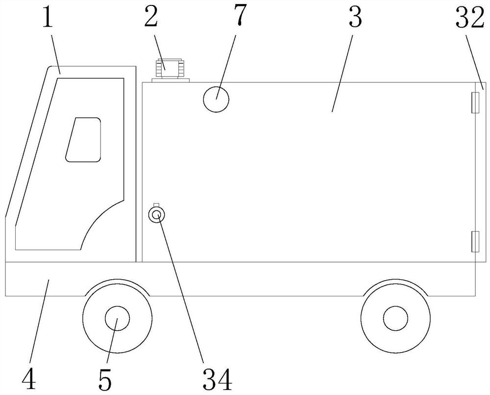 Self-cleaning electric garbage transfer vehicle