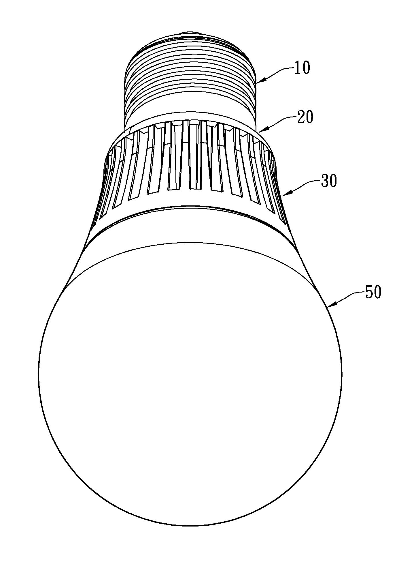 Spherical light bulb and heat dissipating device thereof