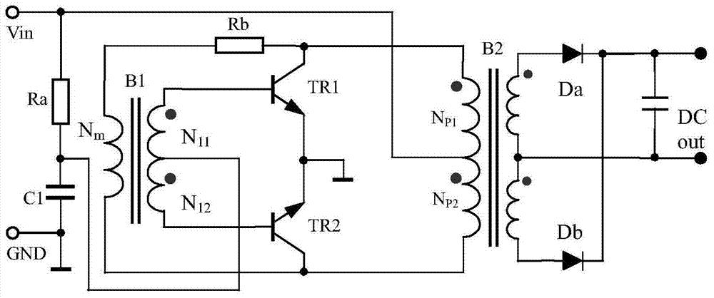 A bias circuit for self-excited push-pull converter