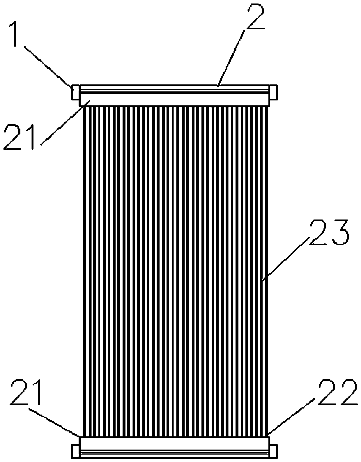 A laminar flow hollow fiber filter membrane module