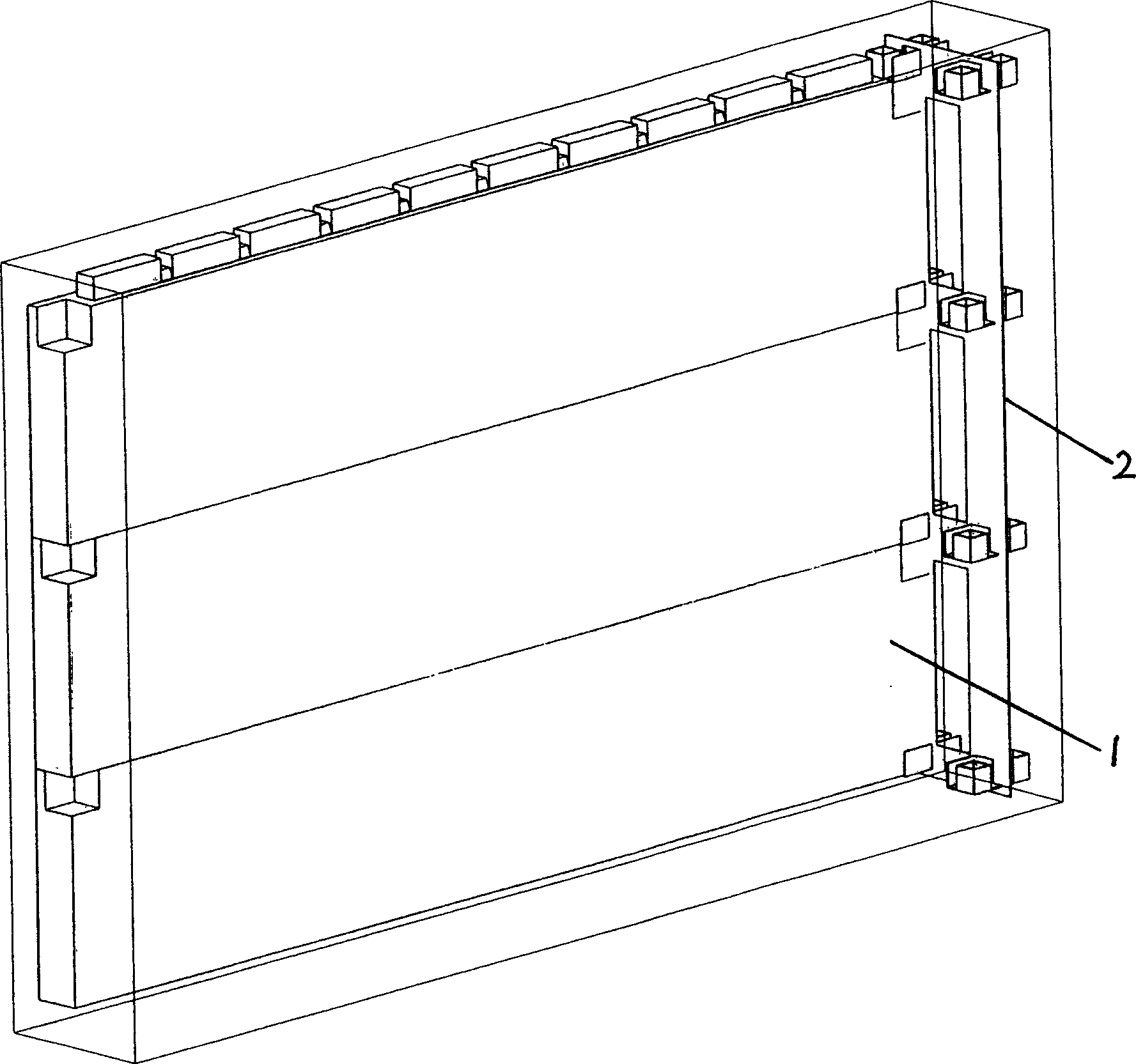 Bar mortice-tenon block assembling wall and construction method