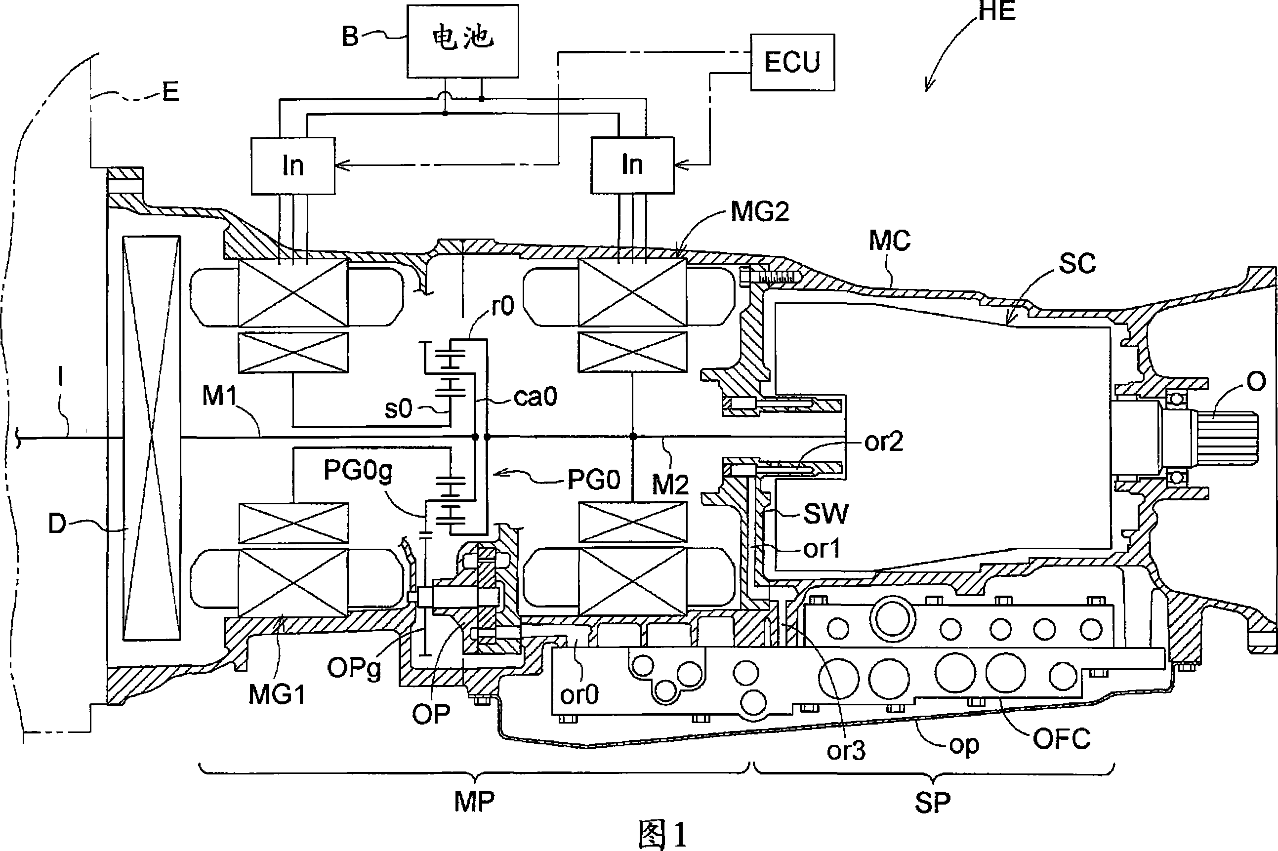 Hybrid drive device