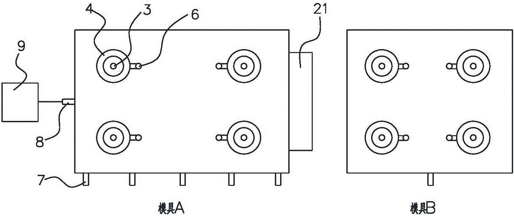 Composite forming mold with self-provided pressure source and heat source and mold unit