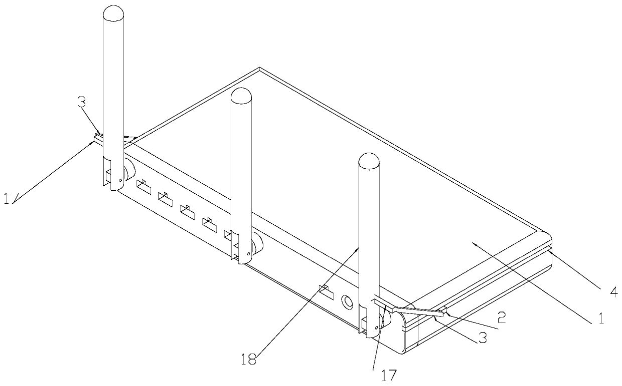 Router with anti-falling, heat-dissipating and dust-removing functions