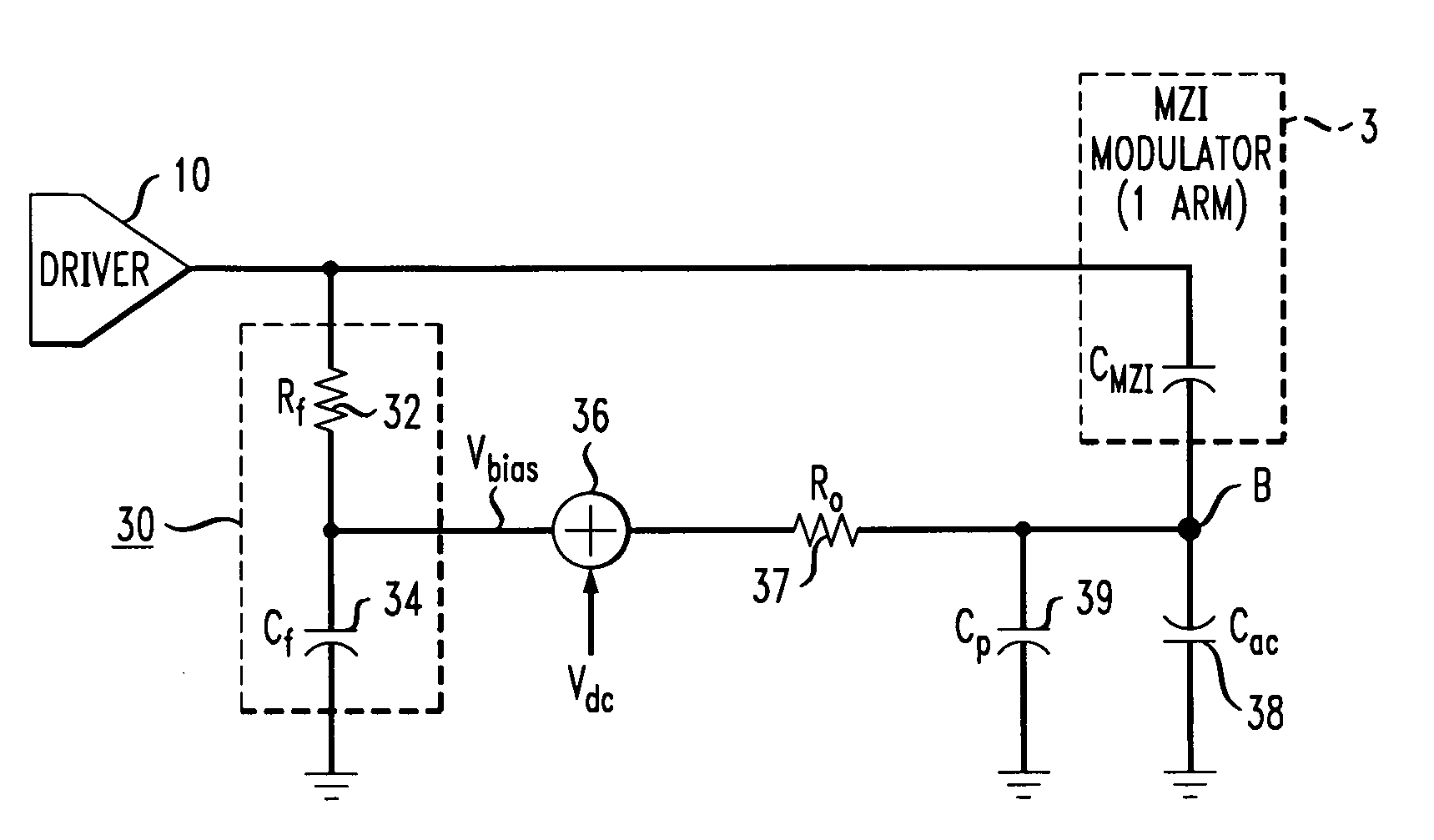 AC-coupled differential drive circuit for opto-electronic modulators