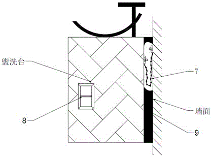 A device for controlling the lifting of a washstand