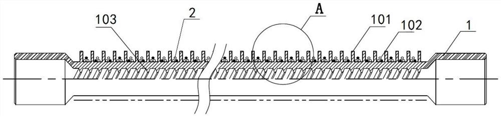 Super-hydrophilic and super-hydrophobic heat exchange surface combined evaporation heat exchange tube and manufacturing method thereof