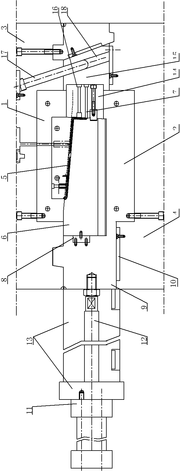 Side core-pulling structure for die with one side mold insert and one side ejector pin