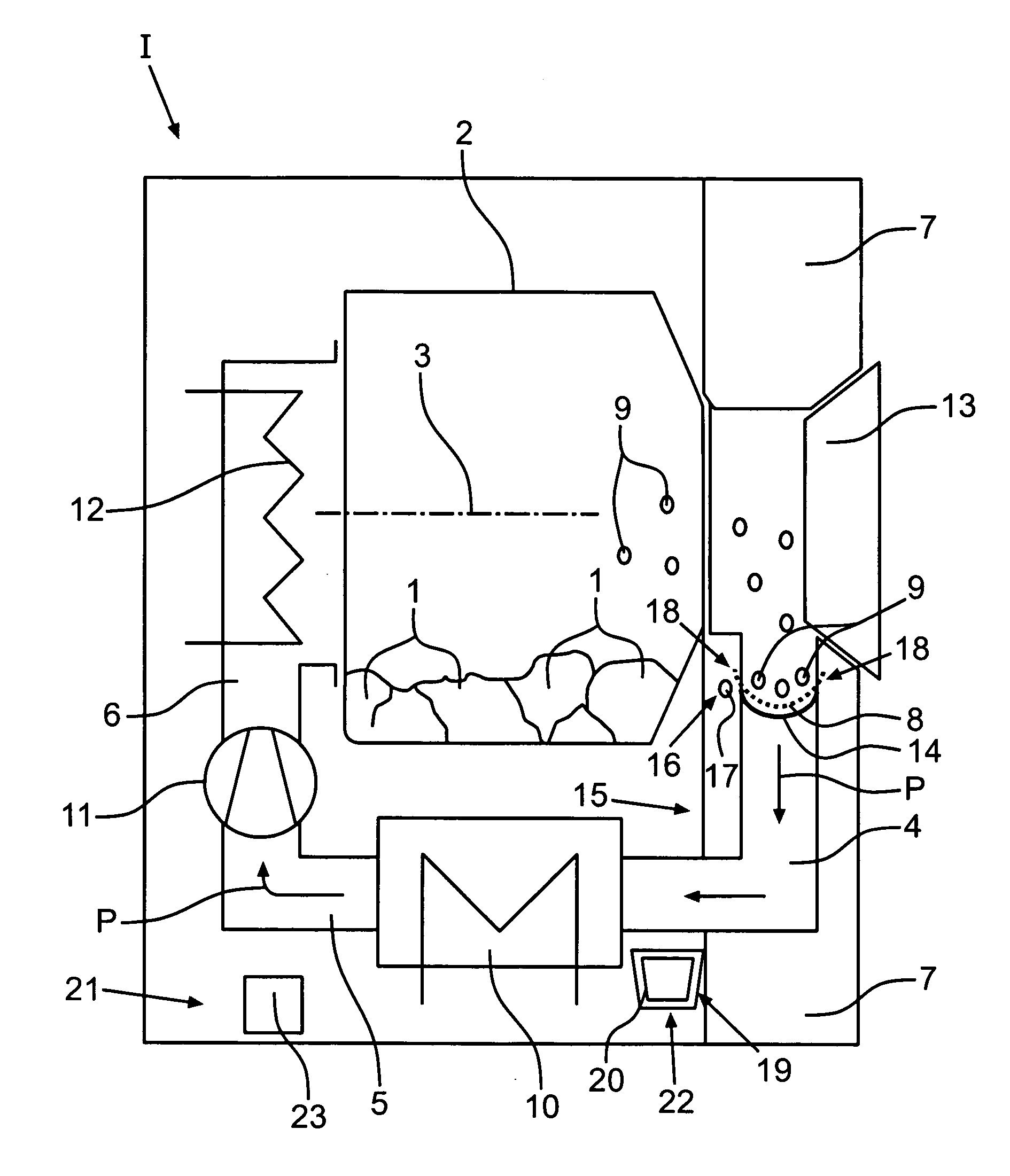 Domestic appliance for the care of items of washing and method for removing lint