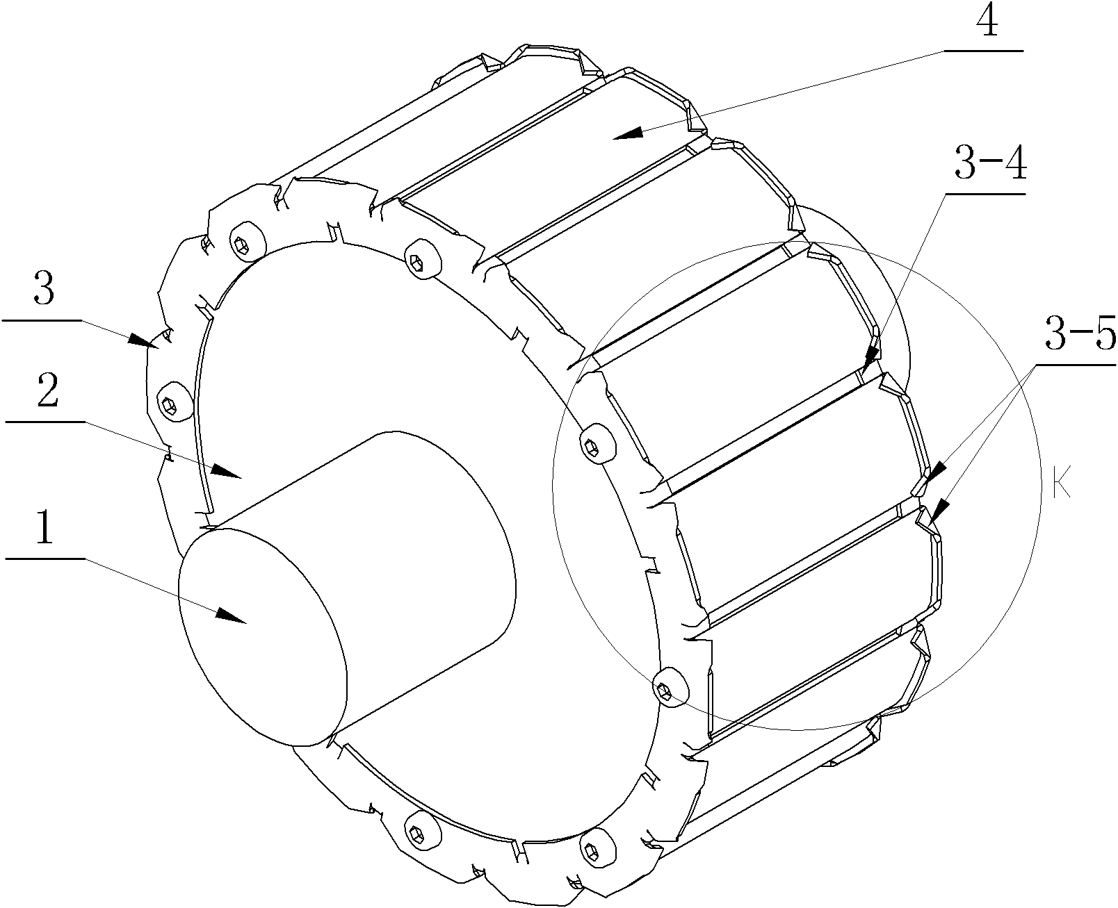 Pole mechanical fixing structure of permanent magnet motor