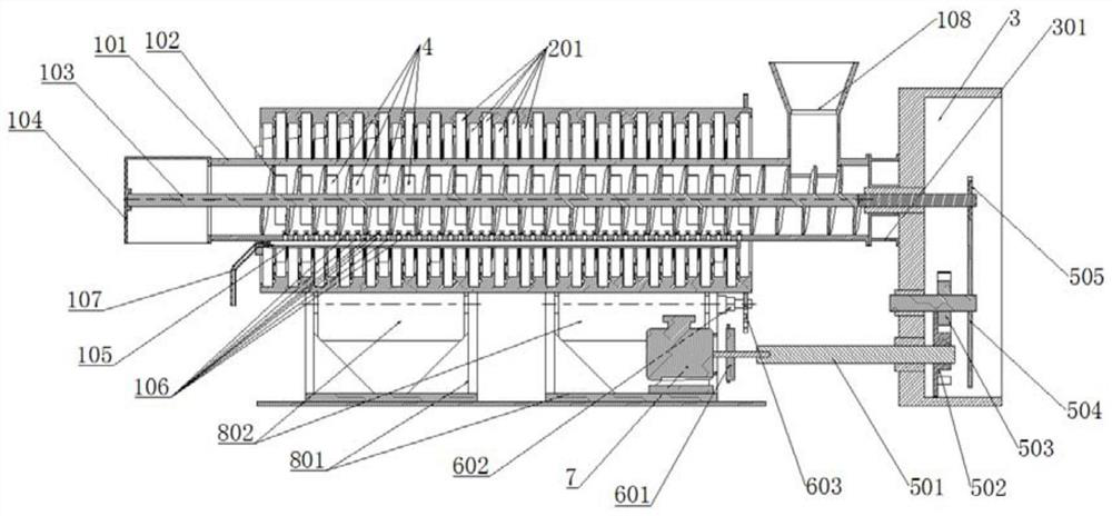 A conveying device for waste disposal